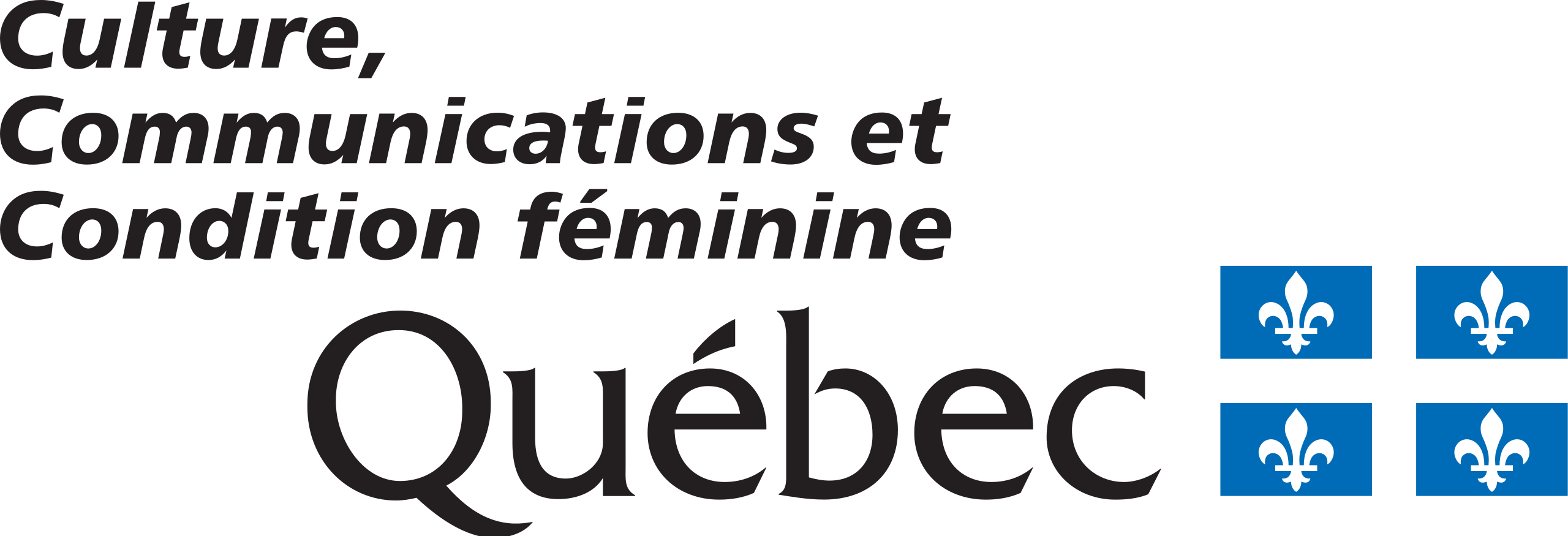 Logo Culture, communications et condition féminine Québec